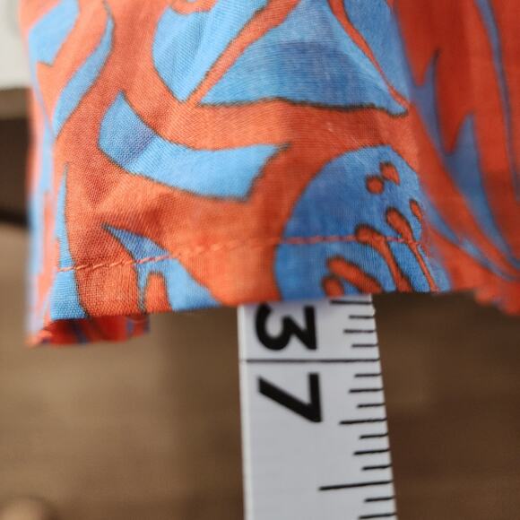 Talbots Petites Blue Orange Sleeveless Tank Boho Floral Tropical Dress Petite 2P - Picture 8 of 9